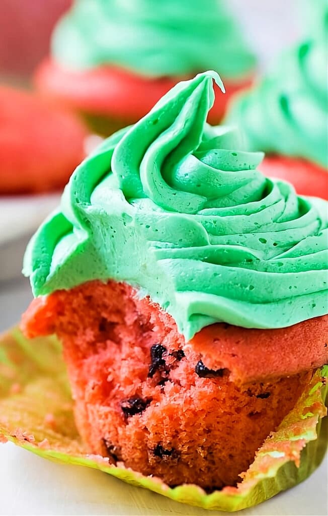 Cupcake with a bite taken out.