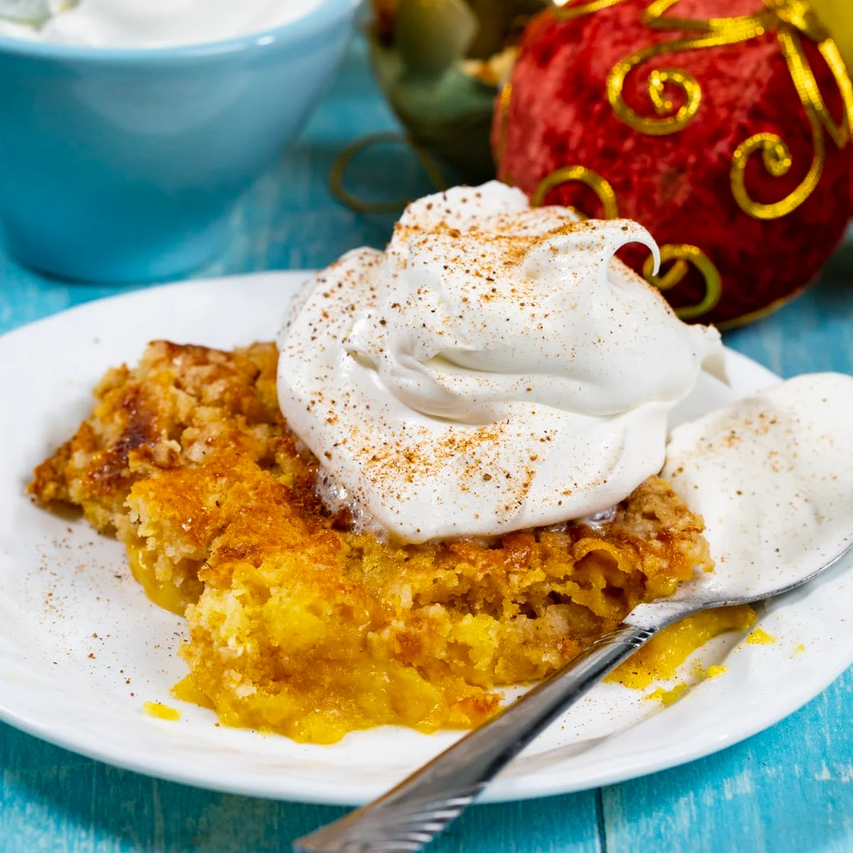 3-Ingredient Eggnog Dump Cake