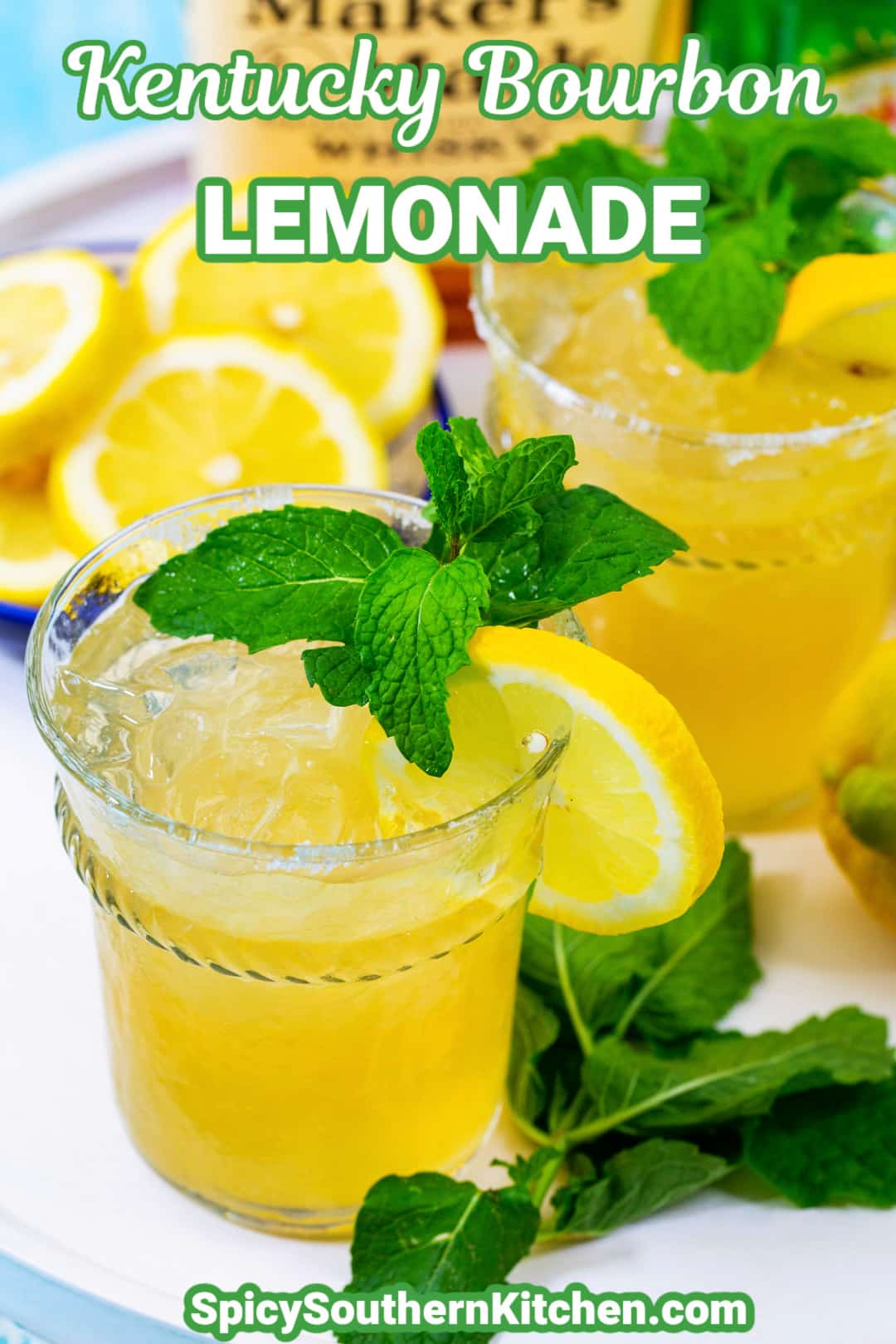 Kentucky Bourbon Lemonade in 2 glasses.