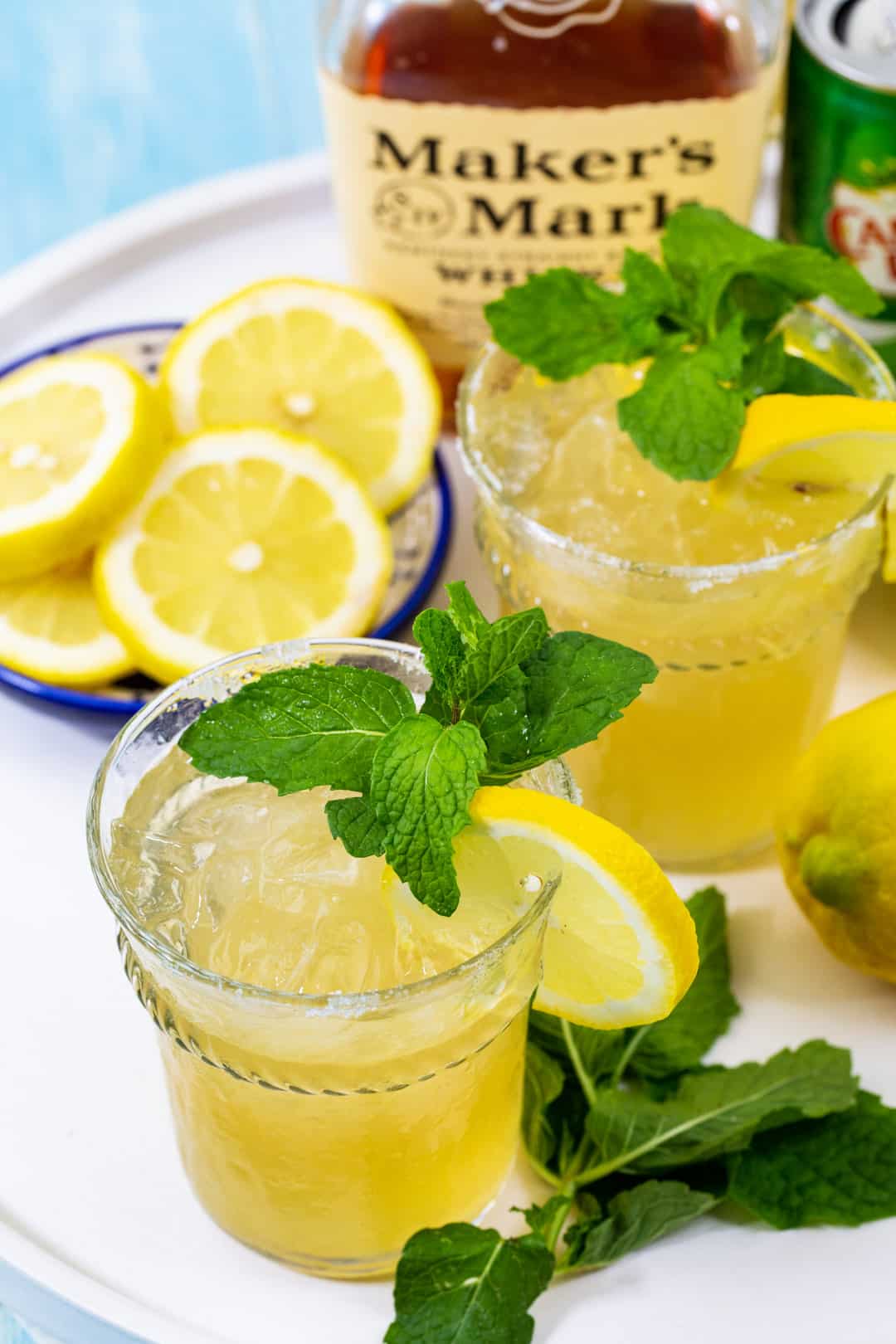 Kentucky Bourbon Lemonade in 2 glasses.