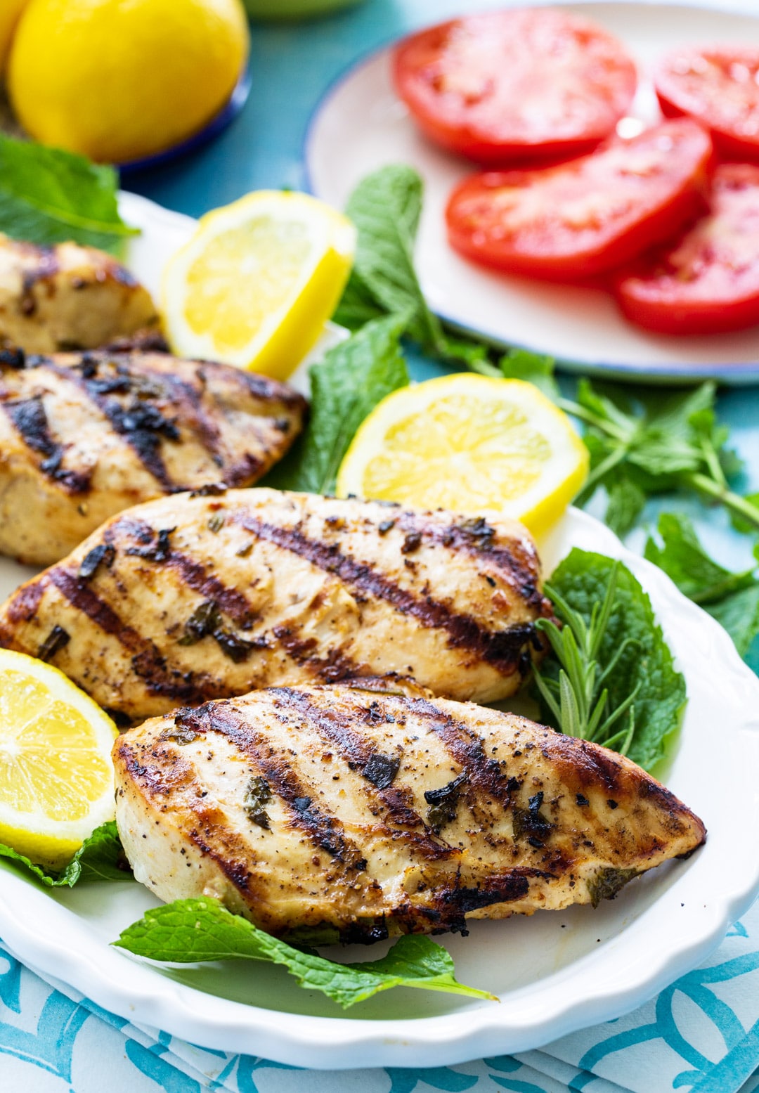 Chicken on a serving platter.