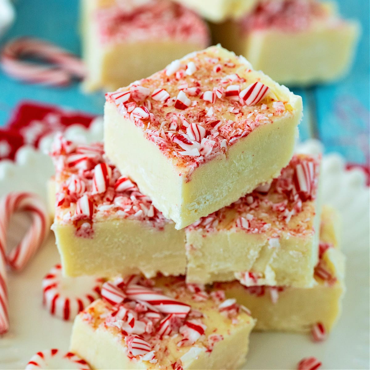 Peppermint White Chocolate Fudge