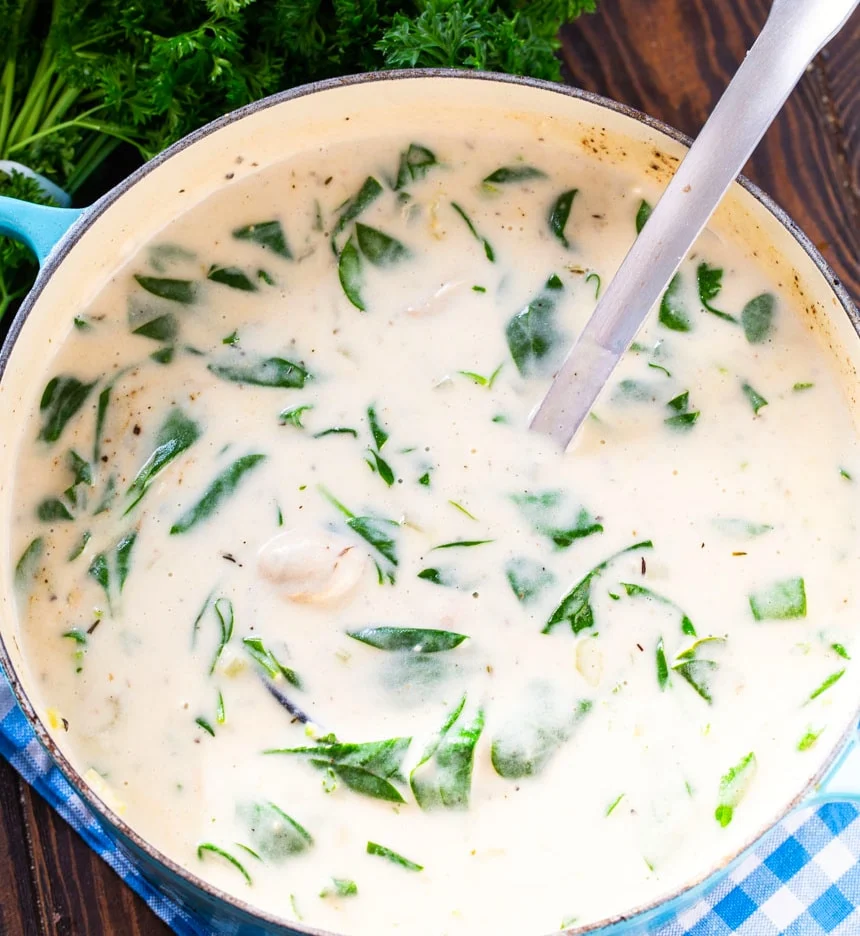 Oyster Stew with Brie and Spinach