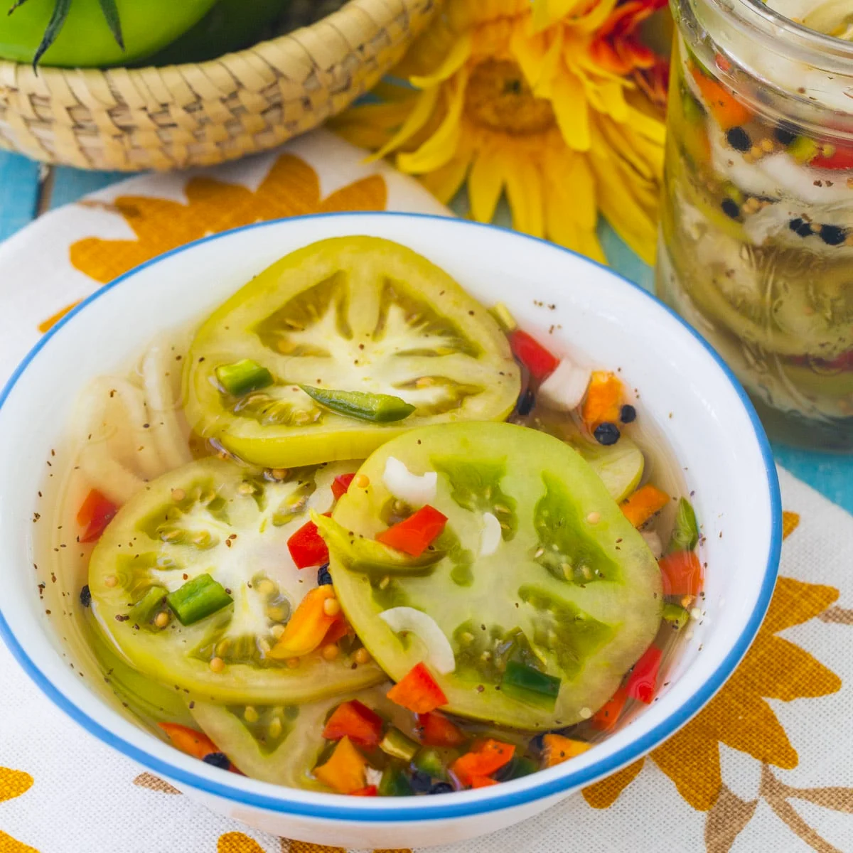 Southern Pickled Green Tomatoes