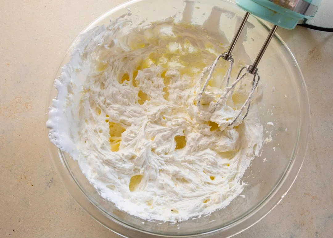 Cream cheese and marshmallow cream mixed together.