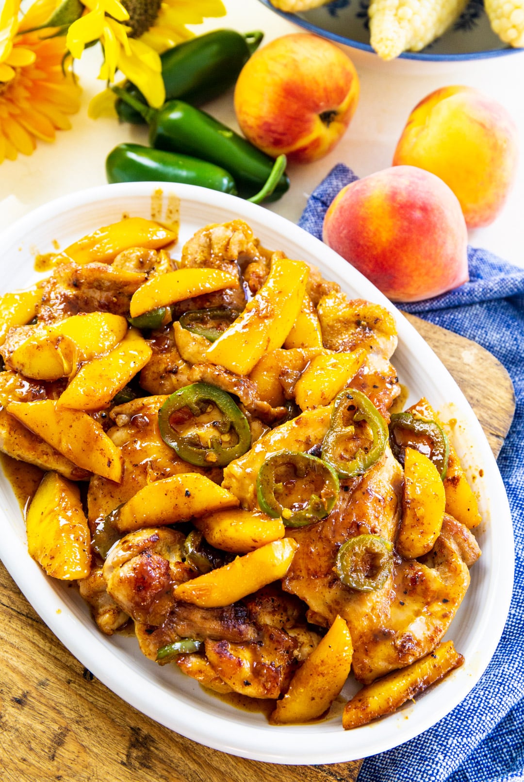Jalapeno Peach Chicken on a serving platter.