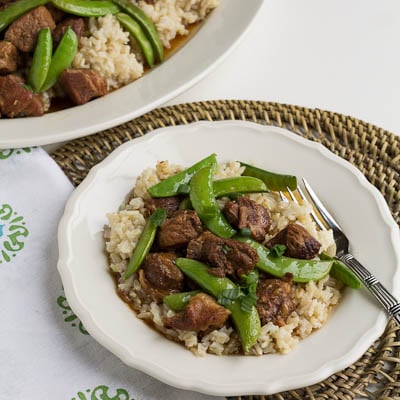 Slow Cooker Five Spice Pork with Sugar Snap Peas
