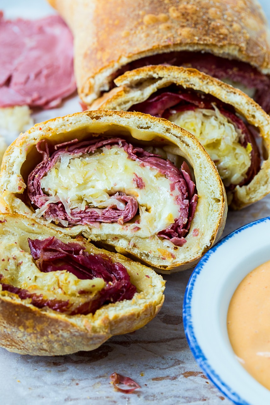 Reuben Stromboli cooked in the air fryer