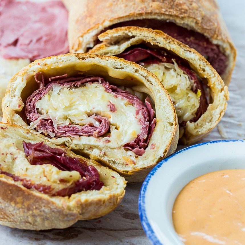 Air Fryer Reuben Stromboli