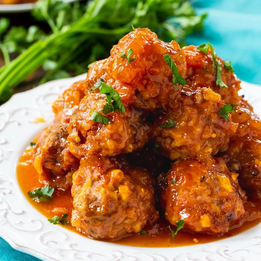 Apricot Glazed Ham Balls
