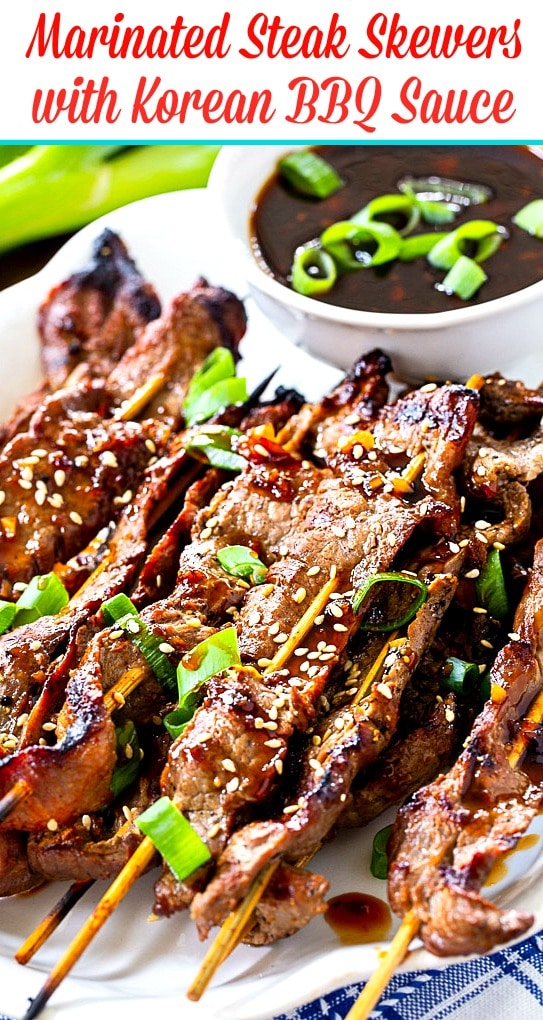 Beef Skewers with Korean BBQ Sauce