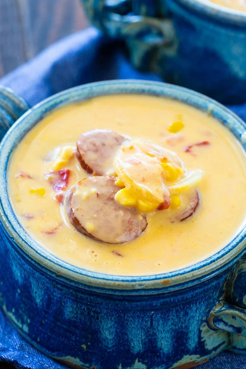 Easy Nacho Soup with Smoked Sausage