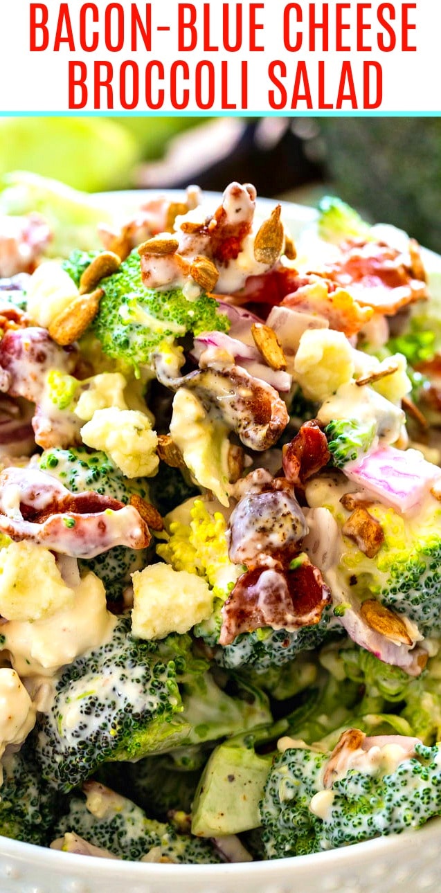 Bacon-Blue Cheese Broccoli Salad close-up