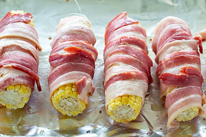 corn wrapped in bacon