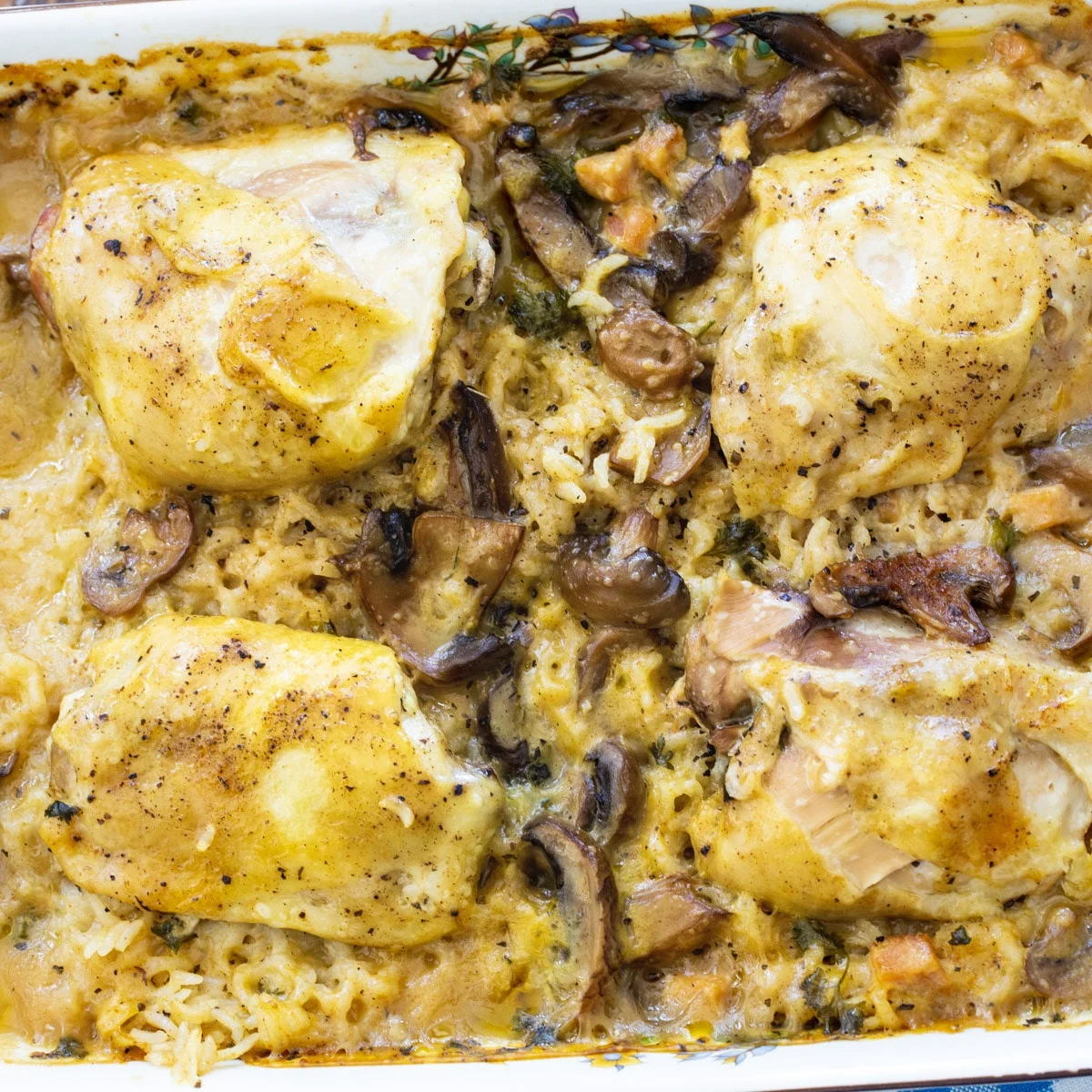 Baked Chicken and Rice with Bacon