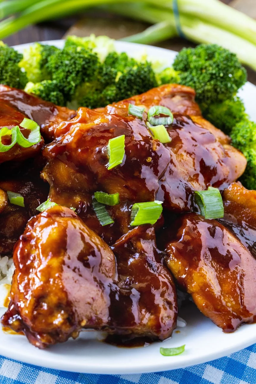 Close-up of Bourbon Teriyaki Chicken