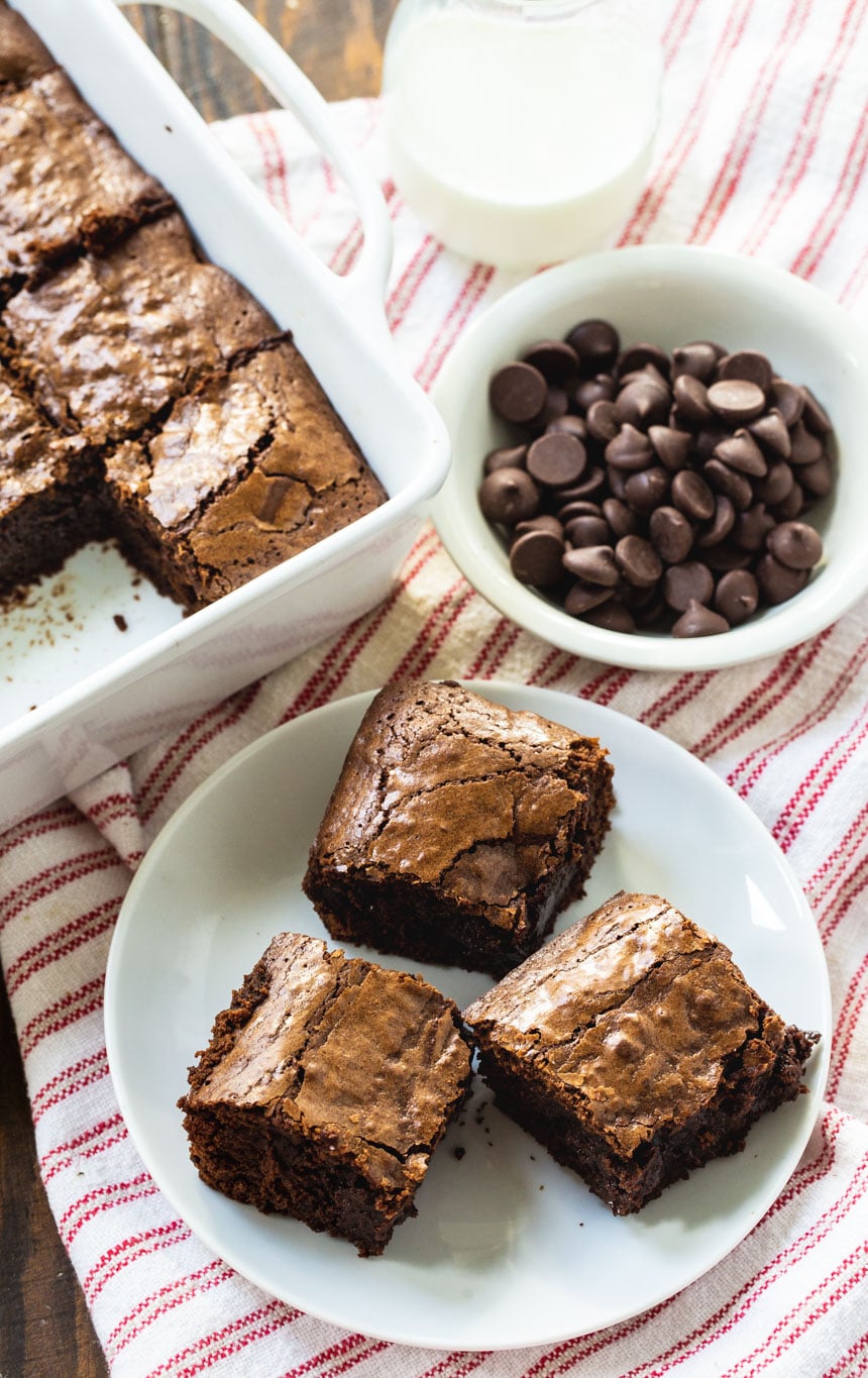 overhead shot of Bittersweet Chocolate Brownies