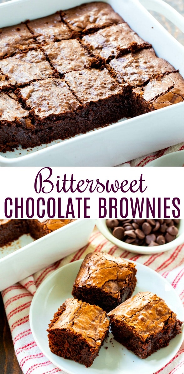 collage picture of Bittersweet Chocolate Brownies