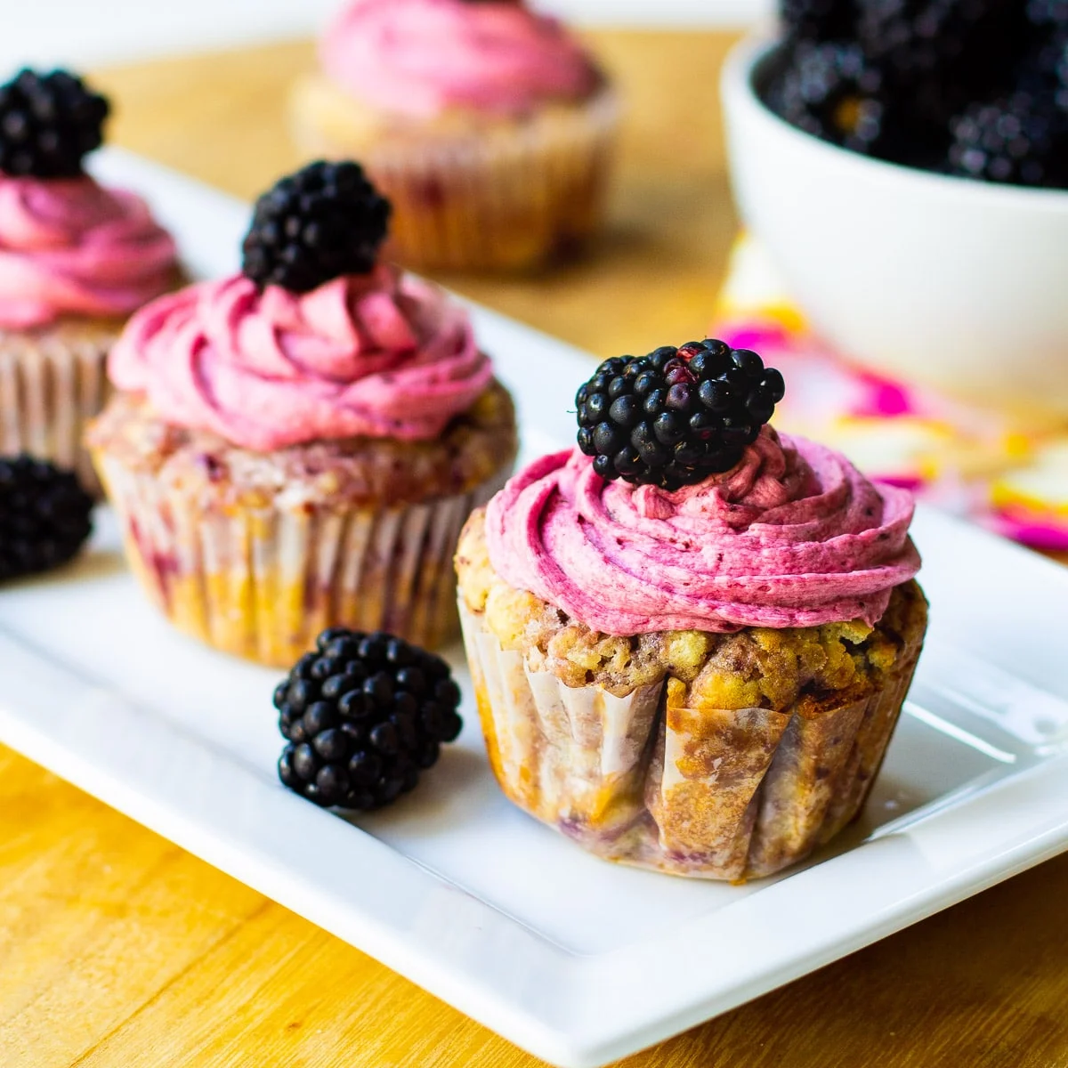 Blackberry Cupcakes with Blackberry Buttercream