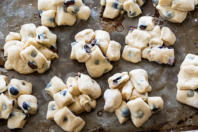 Blueberry Fritters before being fried.