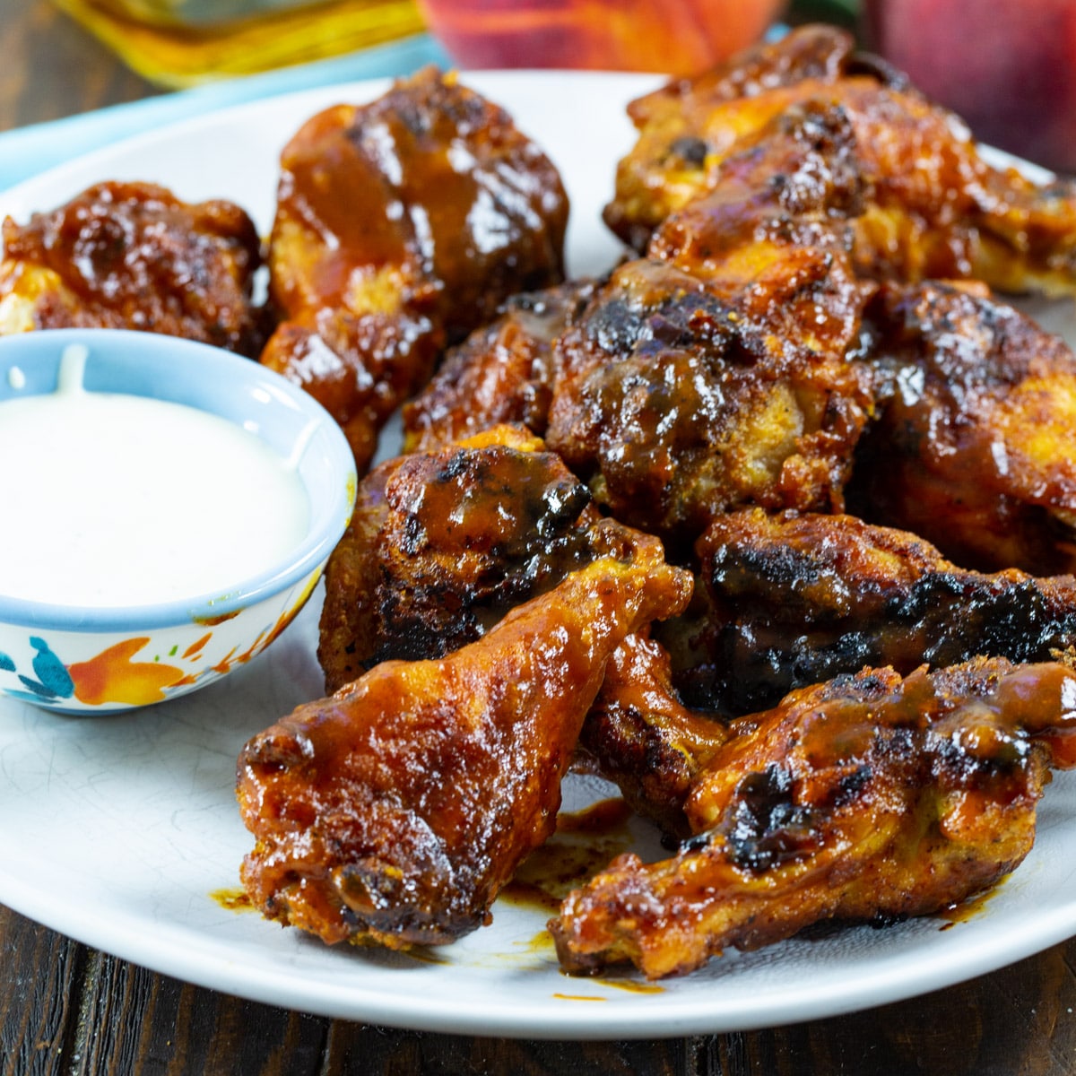 Bourbon Peach BBQ Wings