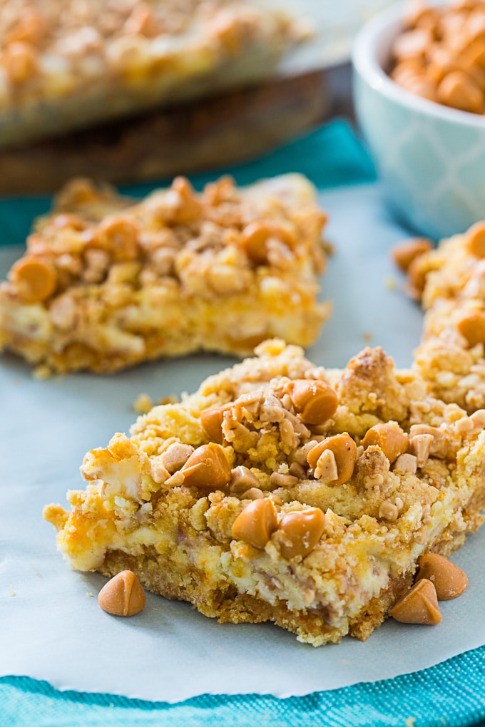Butterscotch Toffee Cheesecake Bars