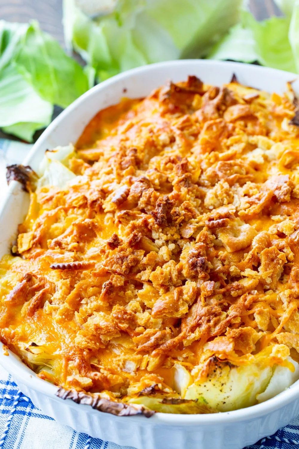 Cabbage Casserole in a baking dish.