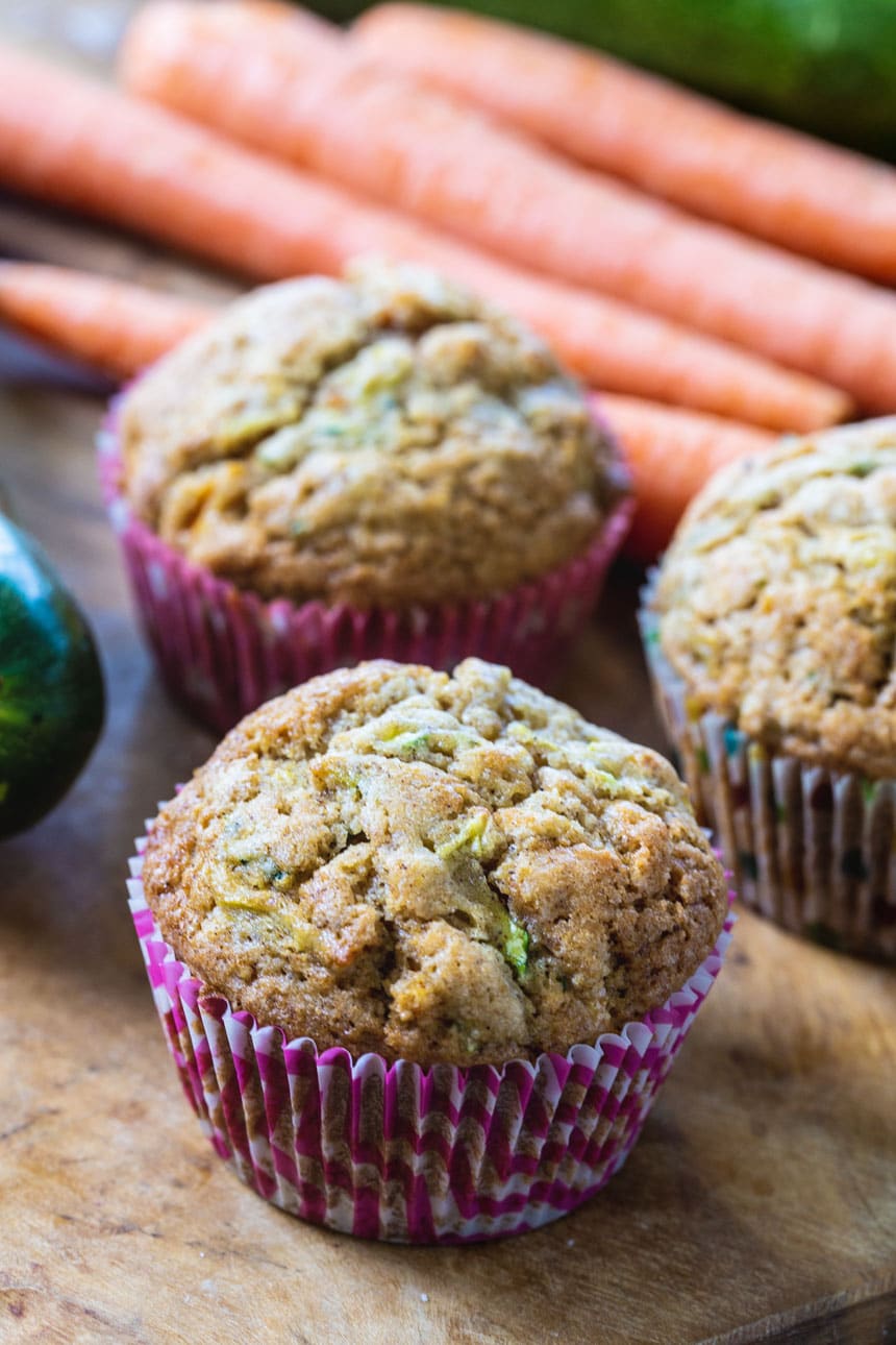 Close-up of Carrot Zucchini Muffins