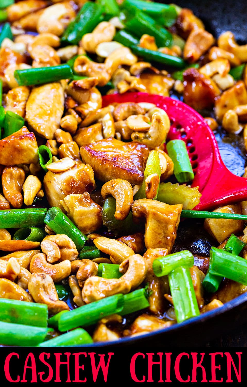 Cashew Chicken in large skillet.