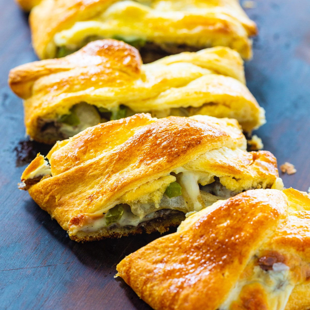 Cheesesteak Crescent Braid