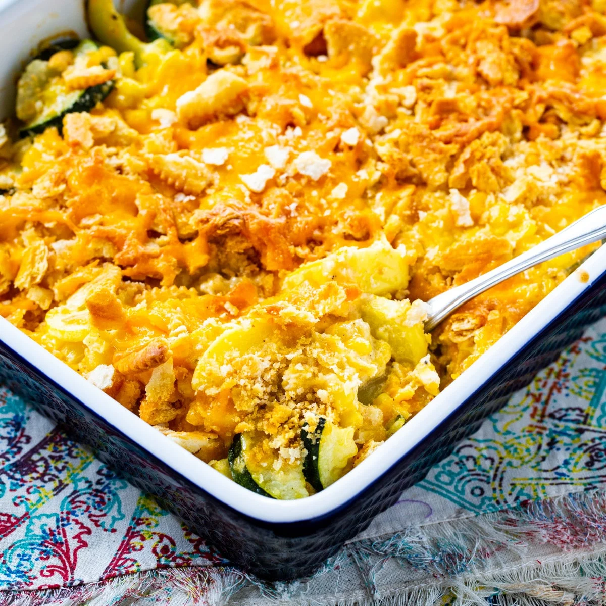 Cheesy Squash, Zucchini, and Corn Casserole