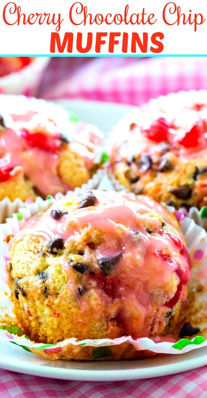close-up of Cherry Chip Muffins