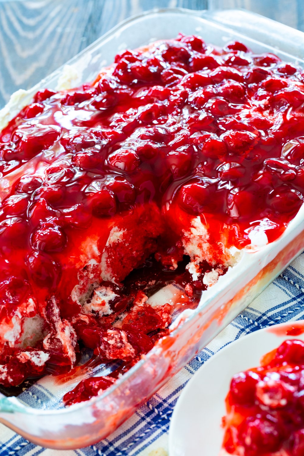 Cherry Poke Cke in a 9x13-inch pan.
