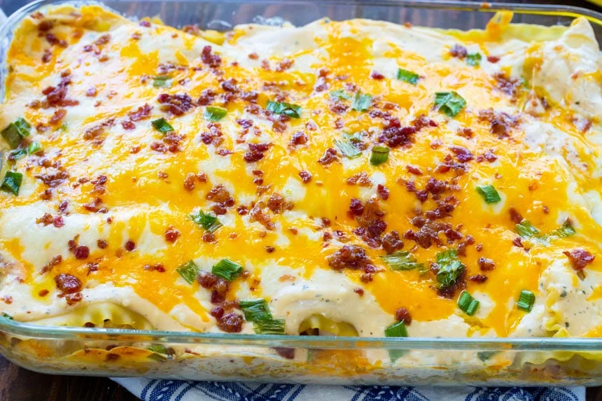 Creamy Chicken Lasagna with Bacon and Ranch