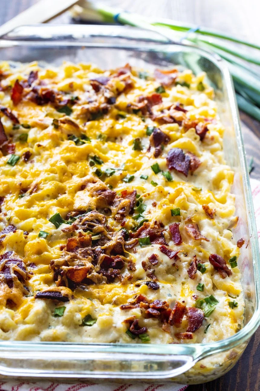 Chicken, Bacon & Ranch Mac & Cheese in a 9x13-inch pan