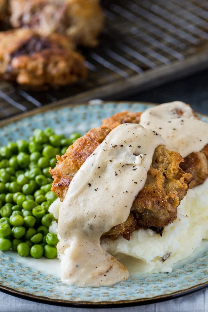 Chicken Fried Hamburger with White Gravy