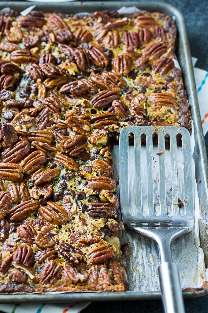 Chocolate Pecan Slab Pie