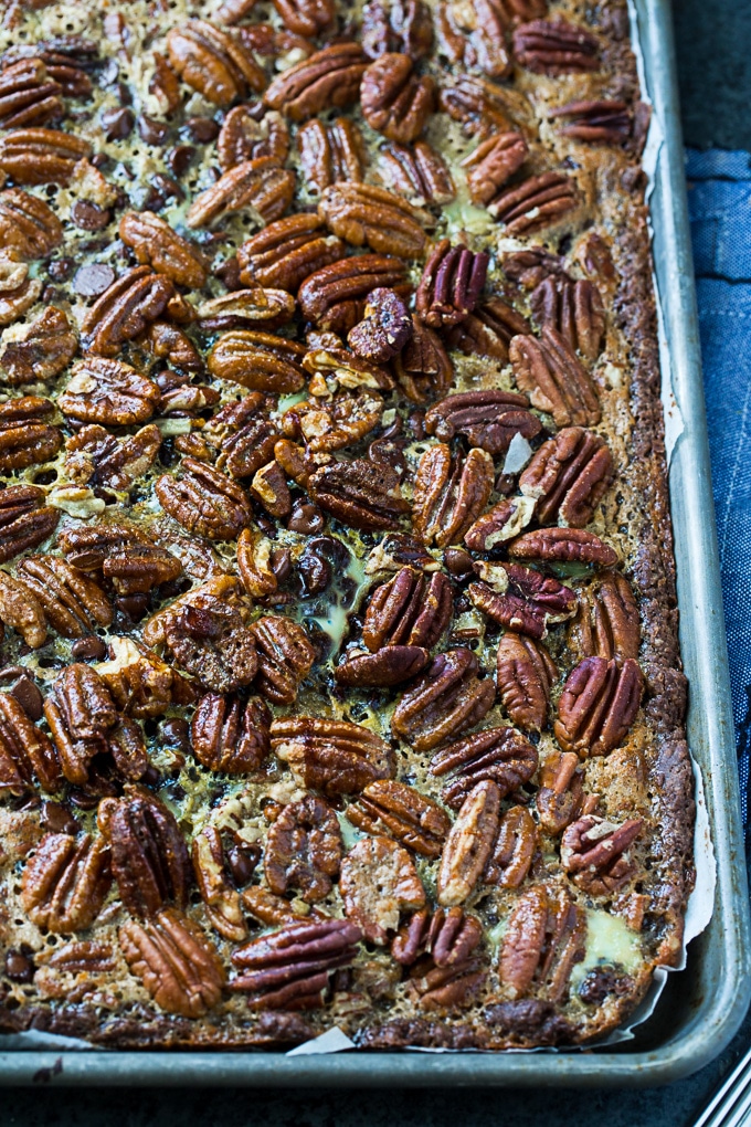 Chocolate Pecan Slab Pie