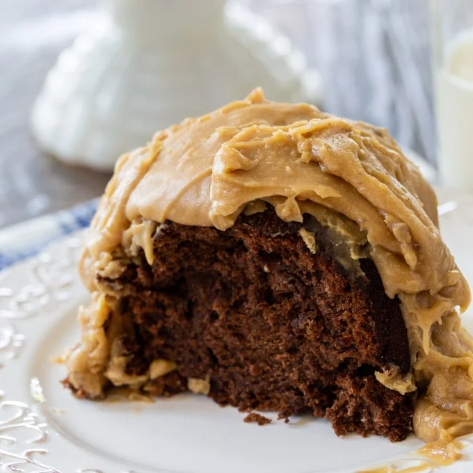 Chocolate Pound Cake with Caramel Icing