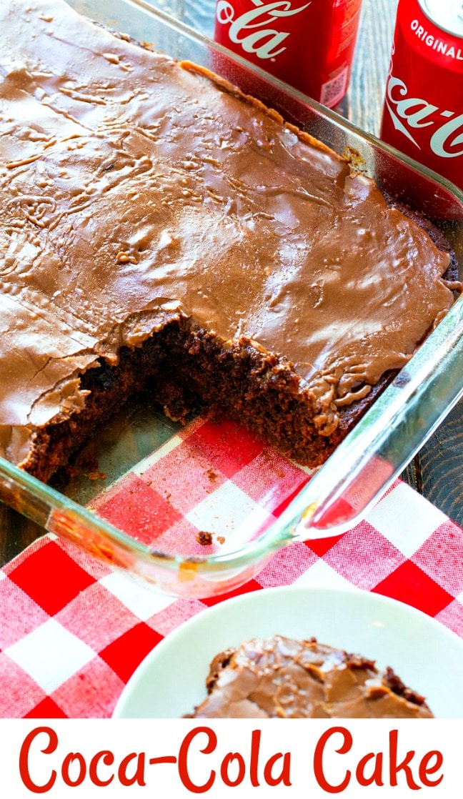 Coca Cola Cake in a 9x13-inch pan.