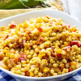 Maque Choux in a white bowl