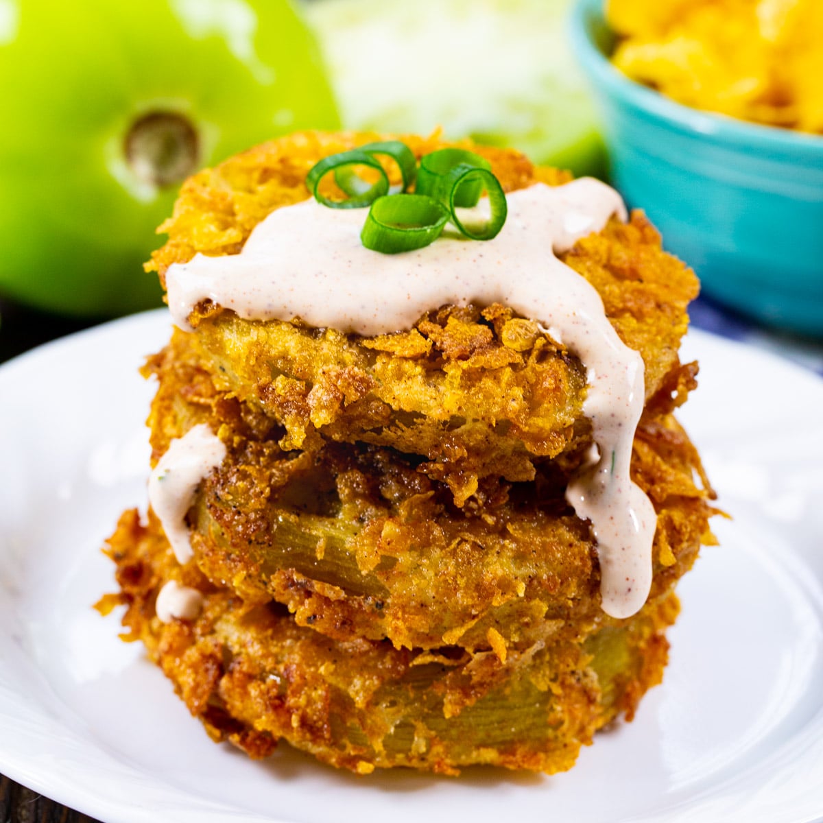 Cornflake Crusted Fried Green Tomatoes