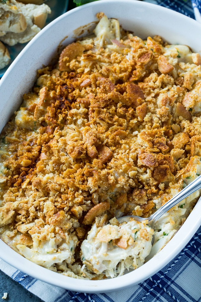 Crab Imperial with a cracker topping