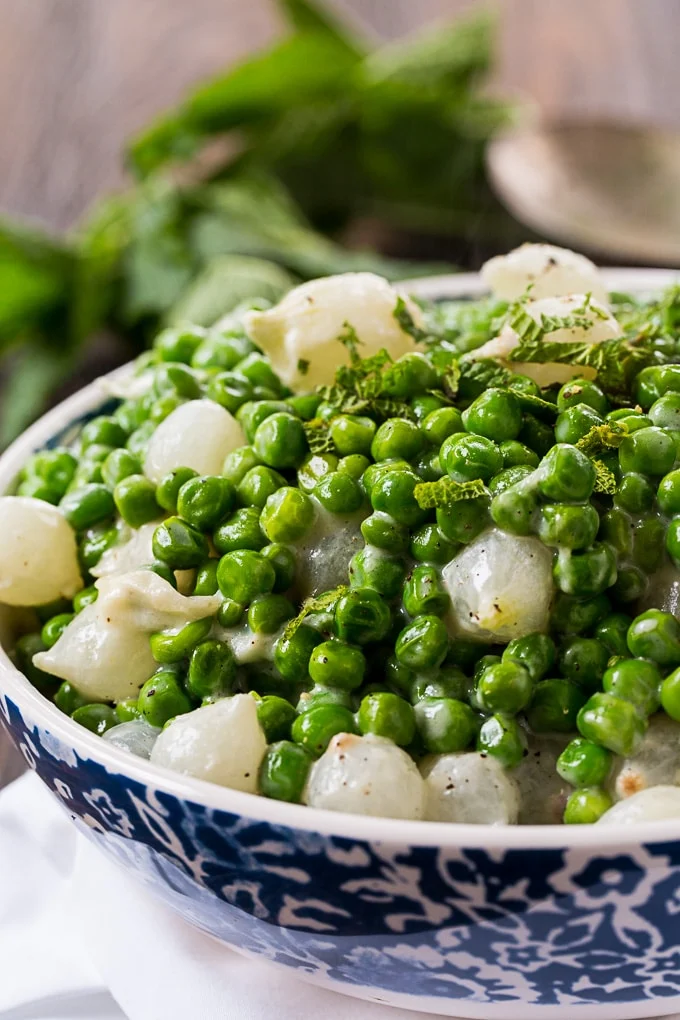 Creamed Peas and Pearl Onions