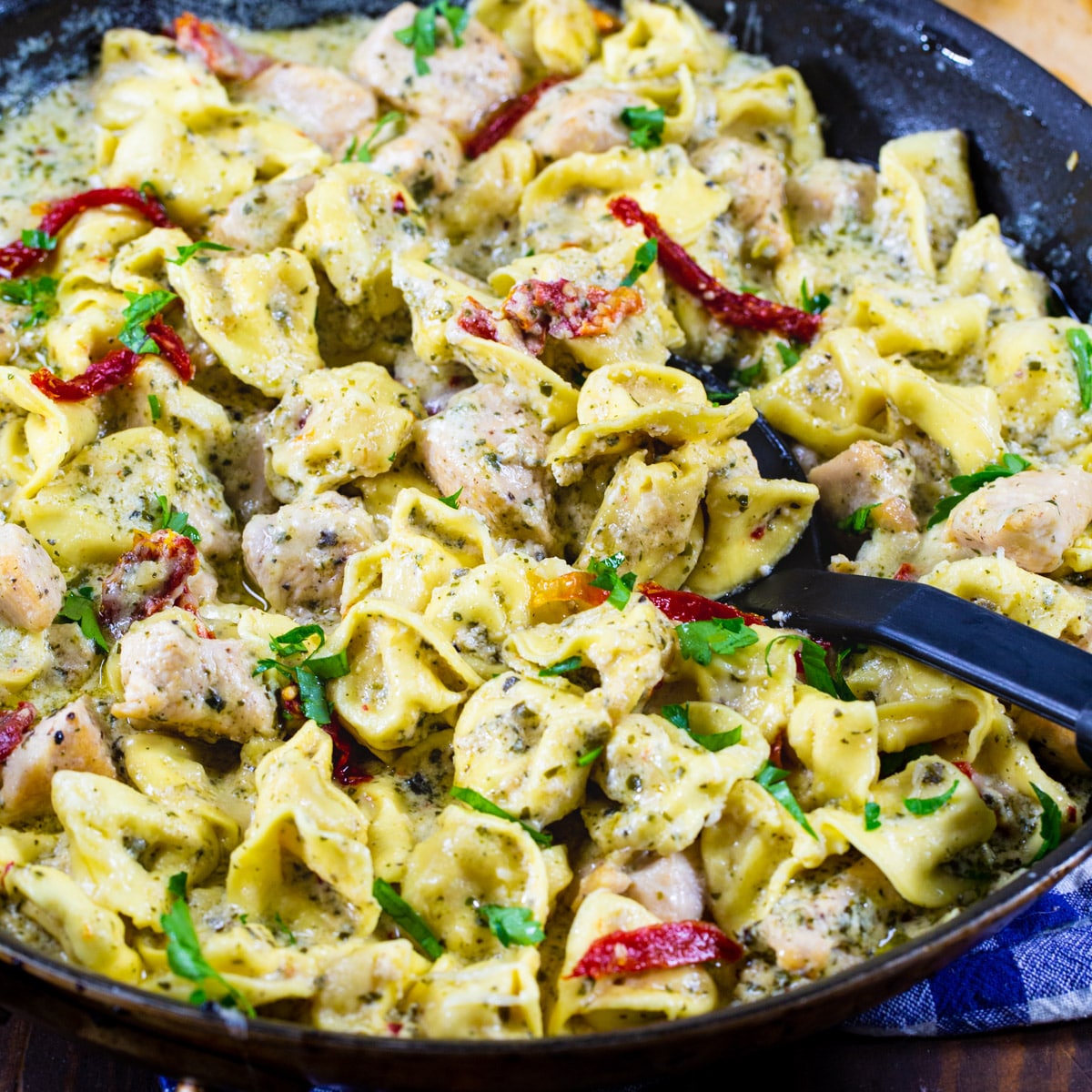 Creamy Pesto Chicken Tortellini