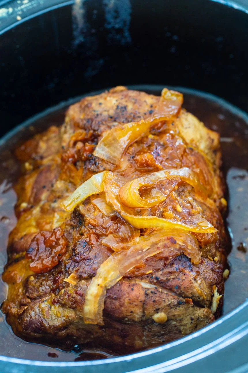 Crock Pot Apricot Glazed Pork Loin