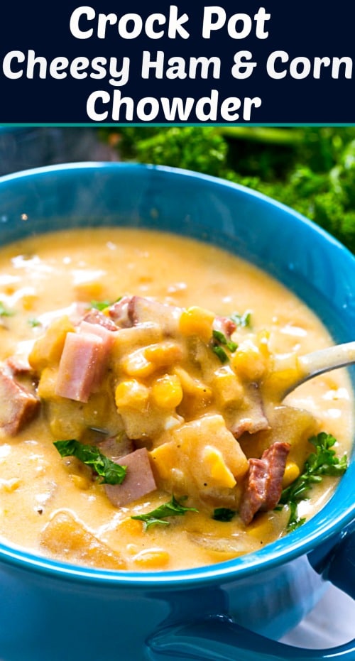 Crock Pot Cheesy Ham & Corn Chowder