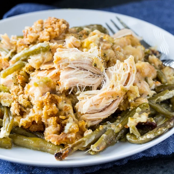 Crock Pot Chicken and Stuffing with Green Beans