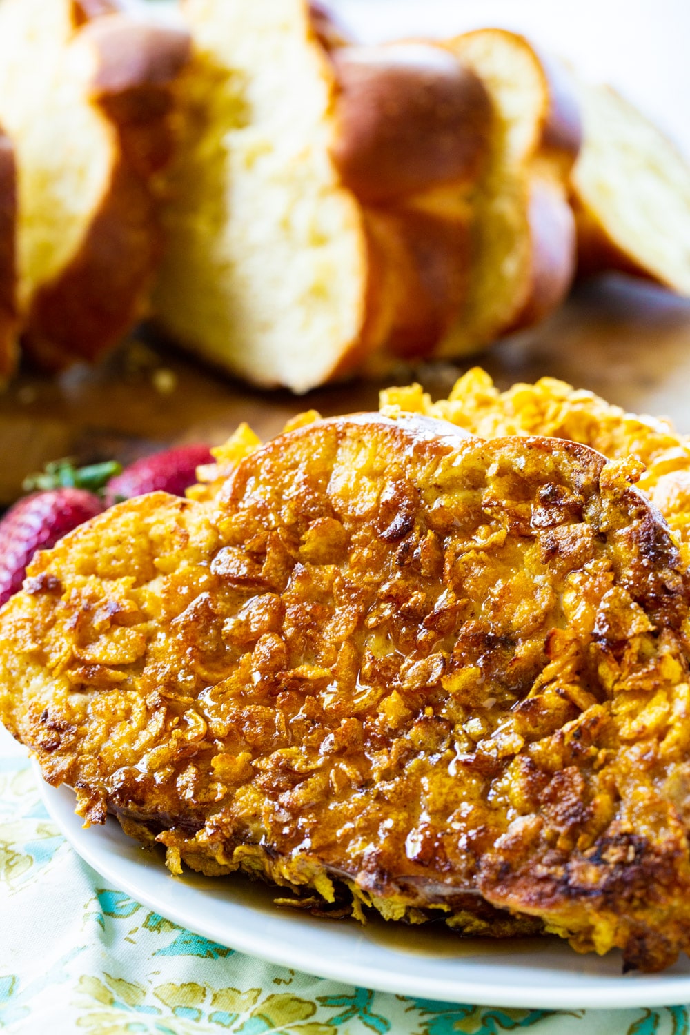 Close-up of slice of Crunchy French Toast
