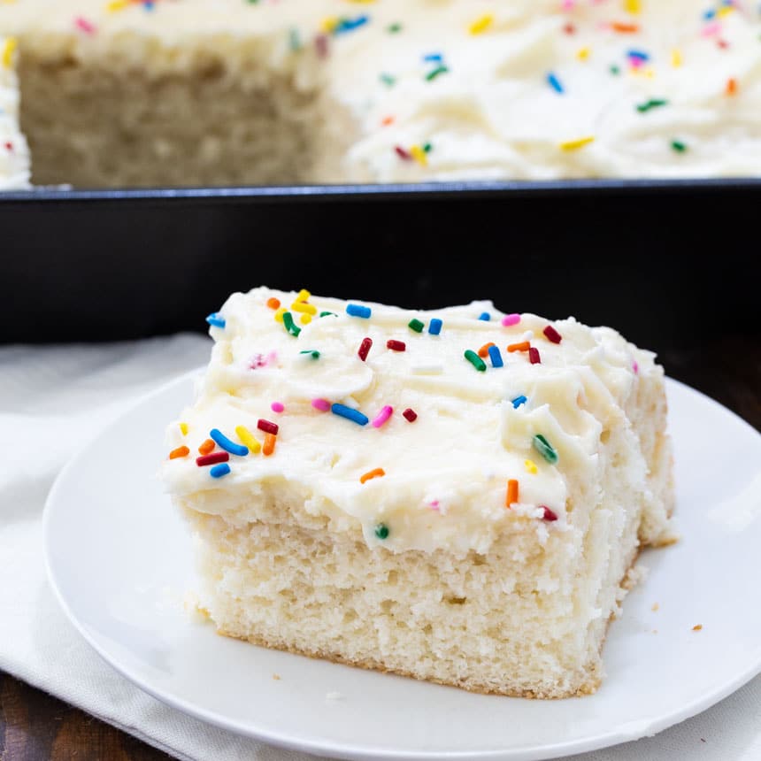 Doctored Cake Mix White Sheet Cake